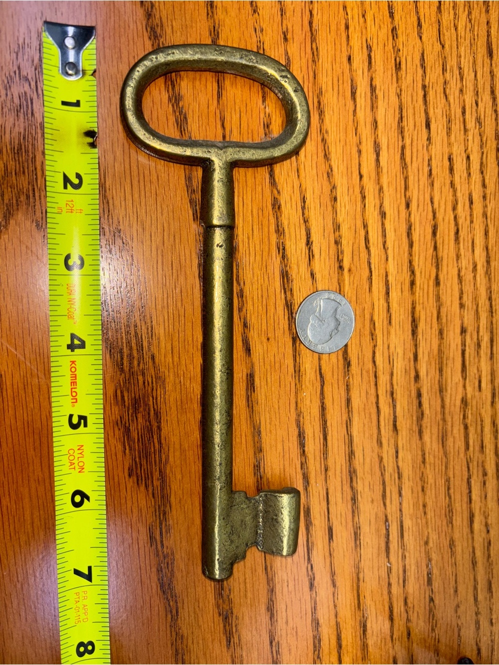 Antique-Style Large Brass Skeleton Key